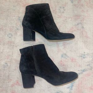 INC International Concepts black suede ankle booties